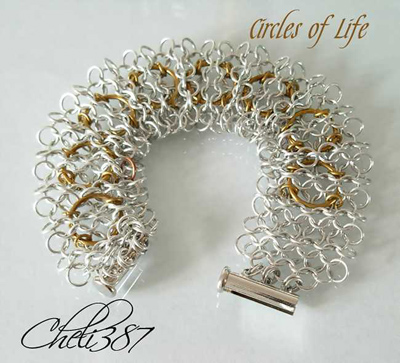 gridlock chainmail bracelet brass silver